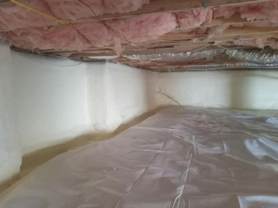 Crawl space encapsulation with closed-cell spray foam for Attic Insulation in Bismarck